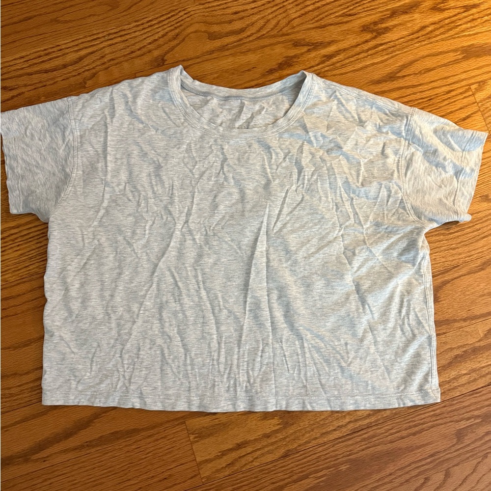 Lululemon Light Gray Crop Tee